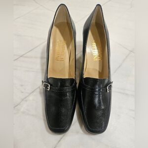 Black Leather Loafers for Women